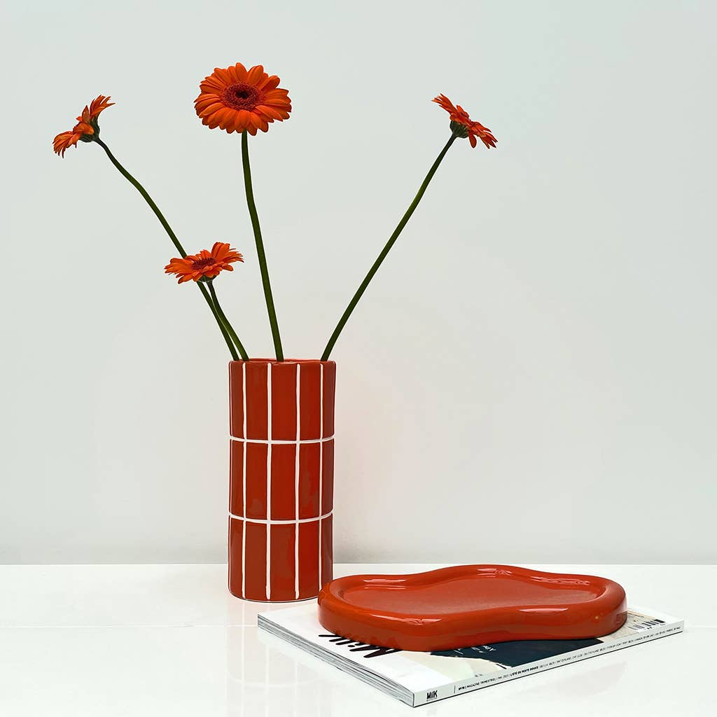 Vase carrelage orange