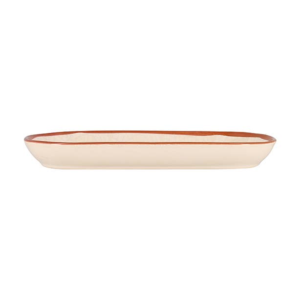 Plat de service ovale 30cm en faïence blanc AMATXI