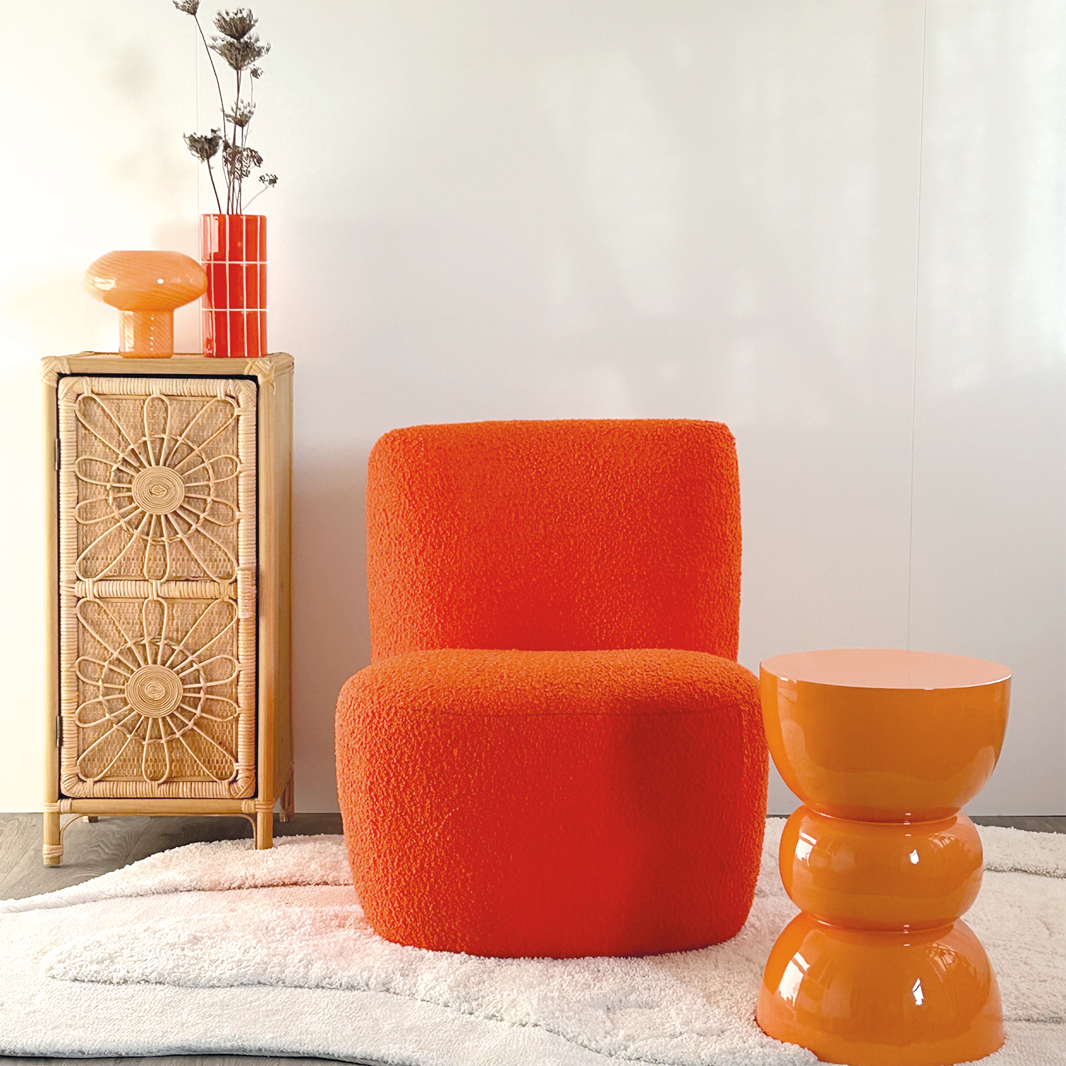 Vase carrelage orange