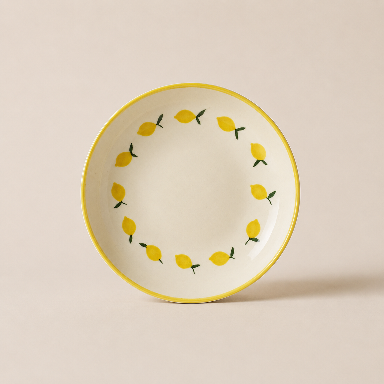 Assiette creuse 20,5cm en grès CITRON