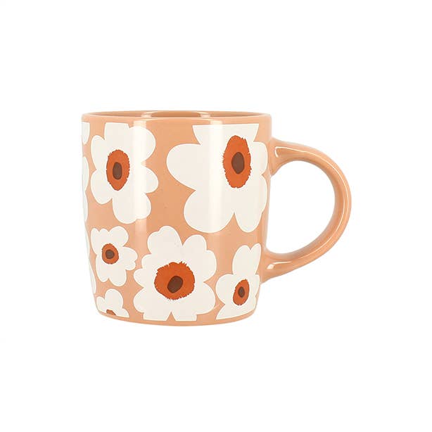 Mug marguerite 34cl en grès terracotta