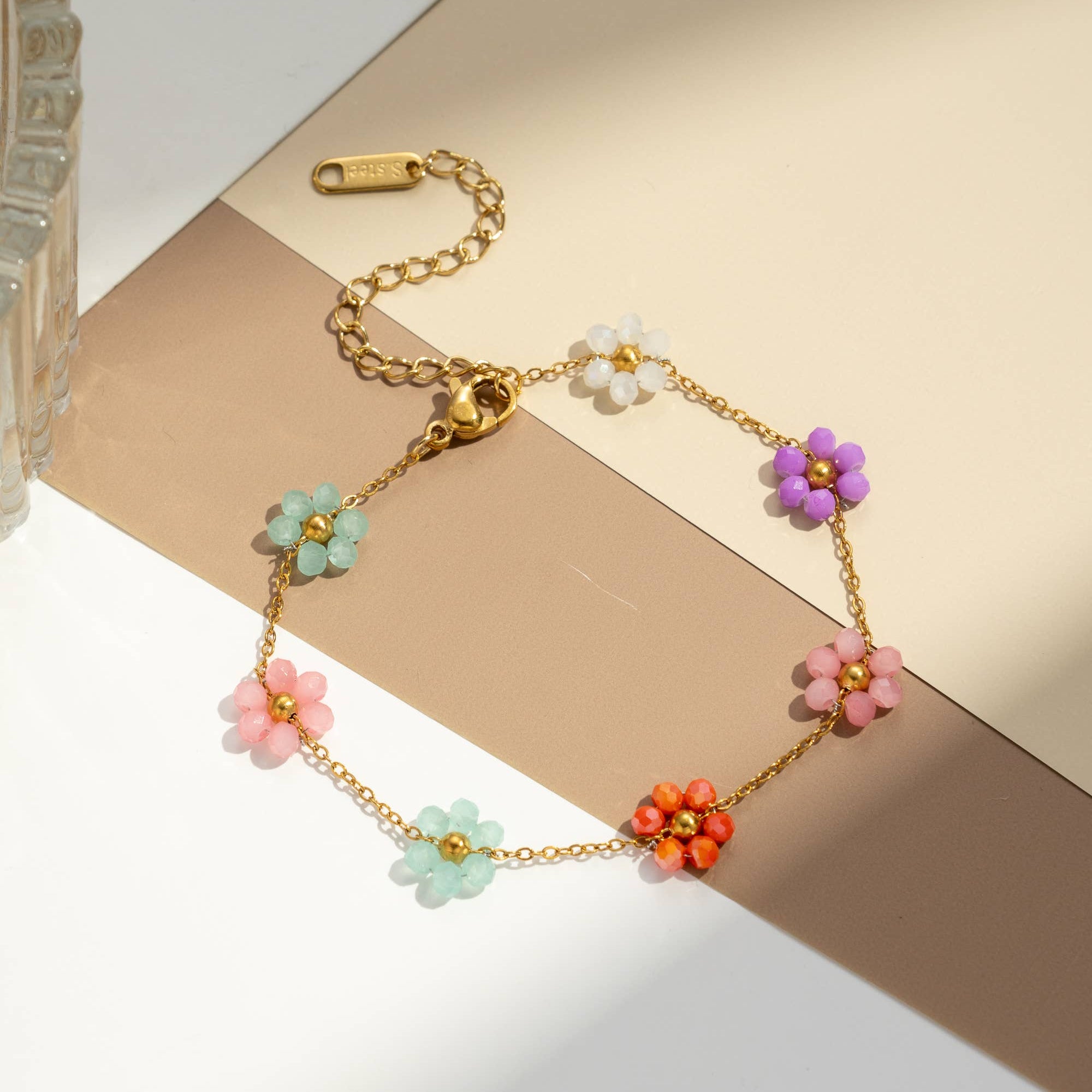 Bracelet acier inoxydable petite fleur