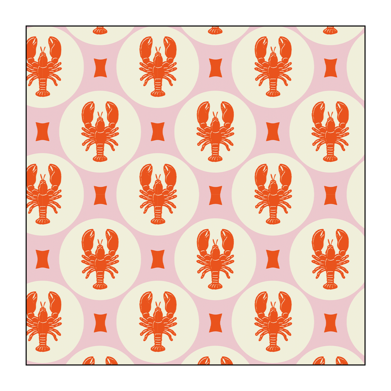 Serviettes de table en papier recyclé homard imprimé x20