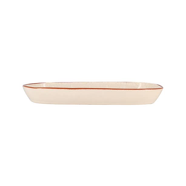 Plat de service ovale 26cm en faïence blanc AMATXI