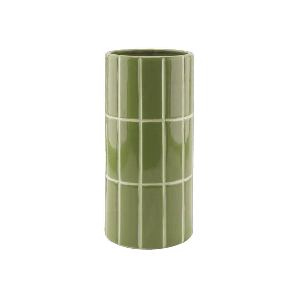 Vase carrelage kaki