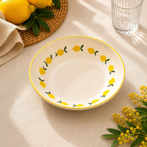 Assiette creuse 20,5cm en grès CITRON