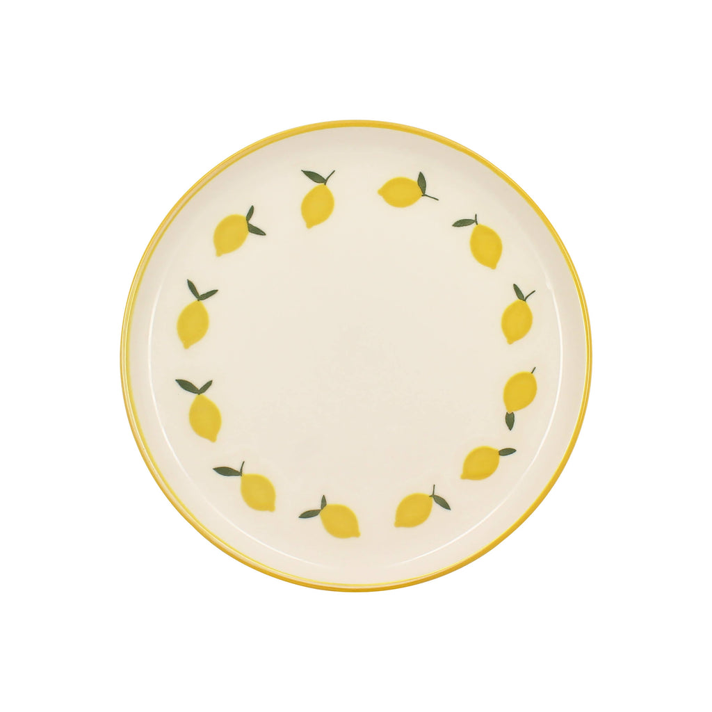 Assiette à dessert 20cm en grès CITRON