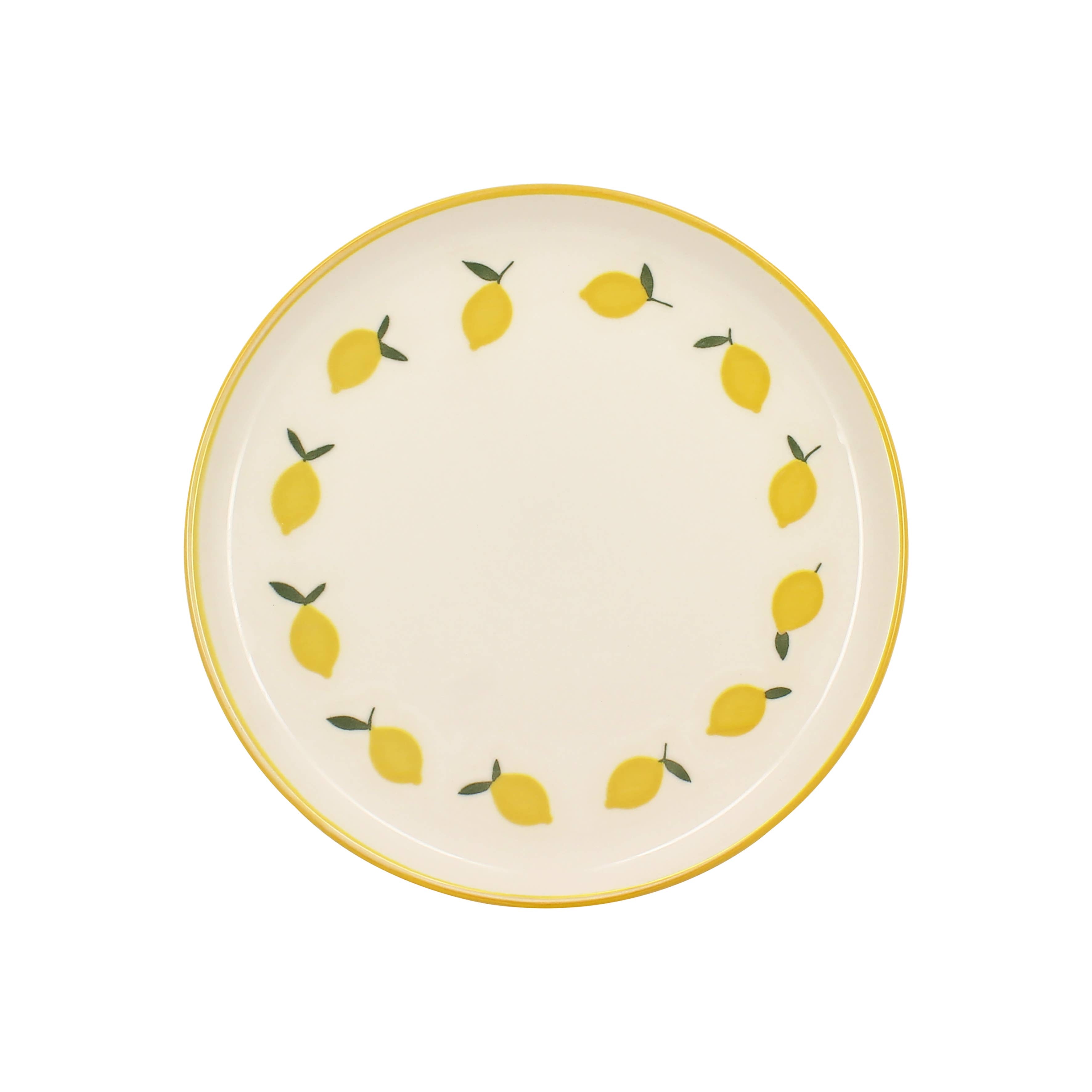 Assiette à dessert 20cm en grès CITRON