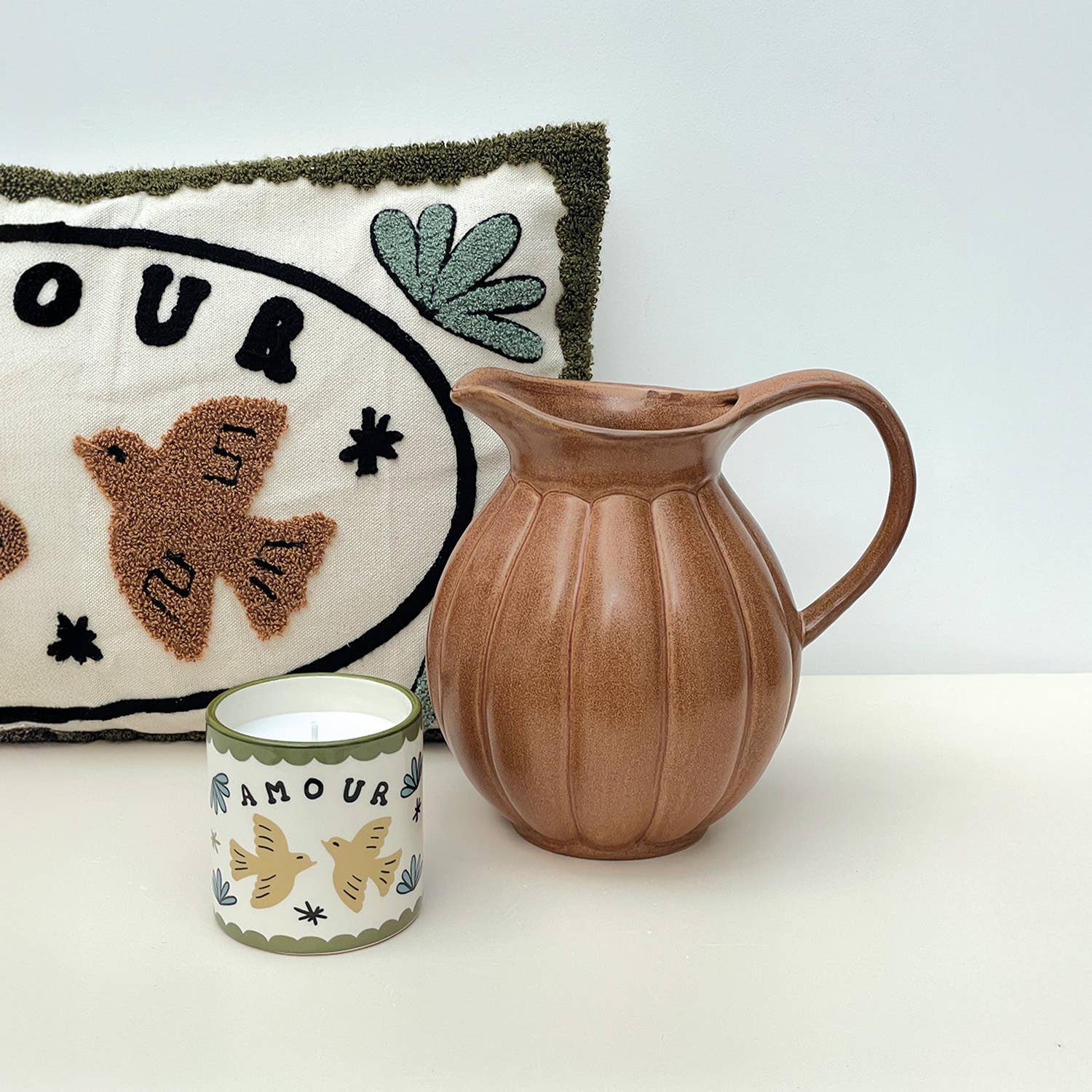 Bougie muse amour oiseaux ambre