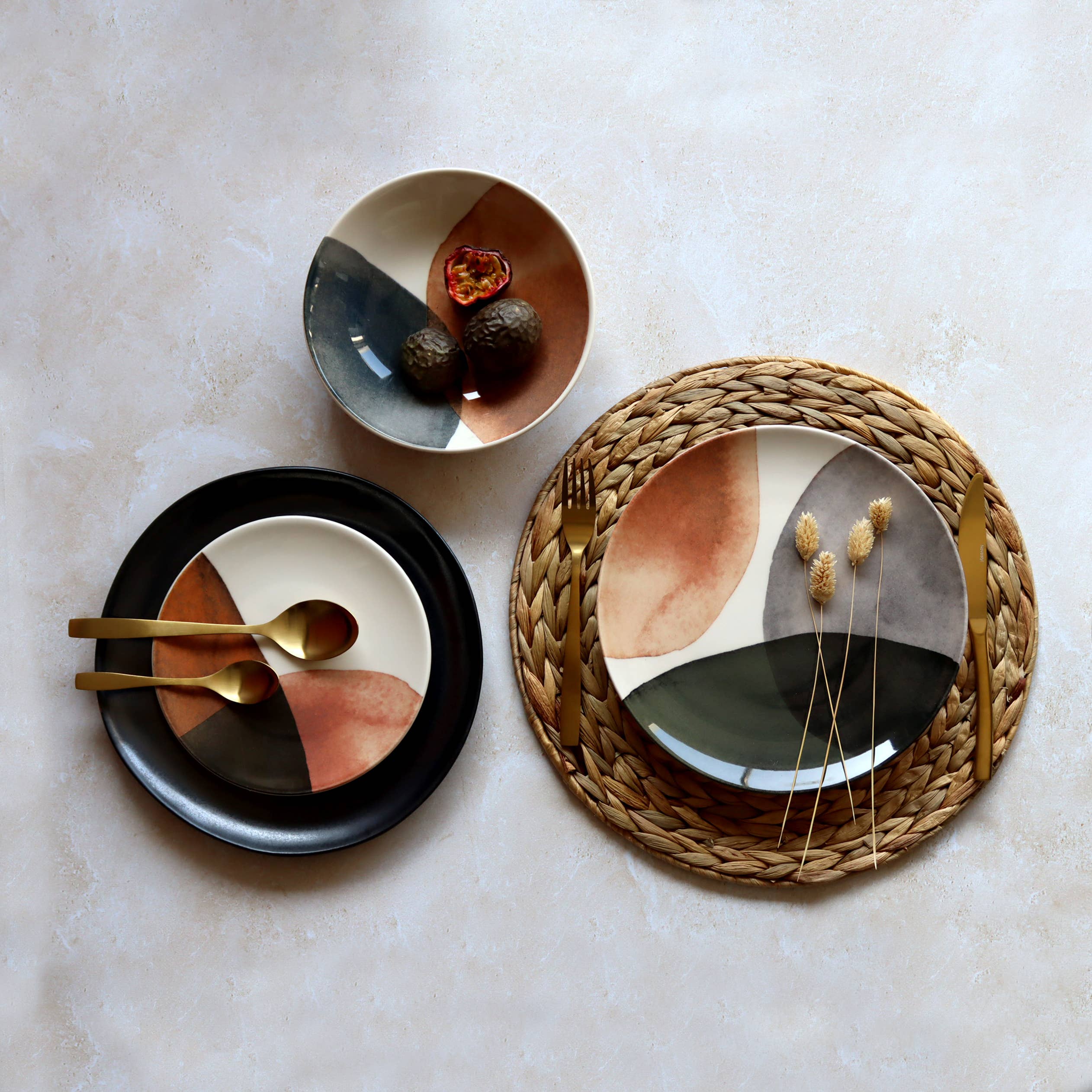 Assiette plate 26cm en grès GAIA