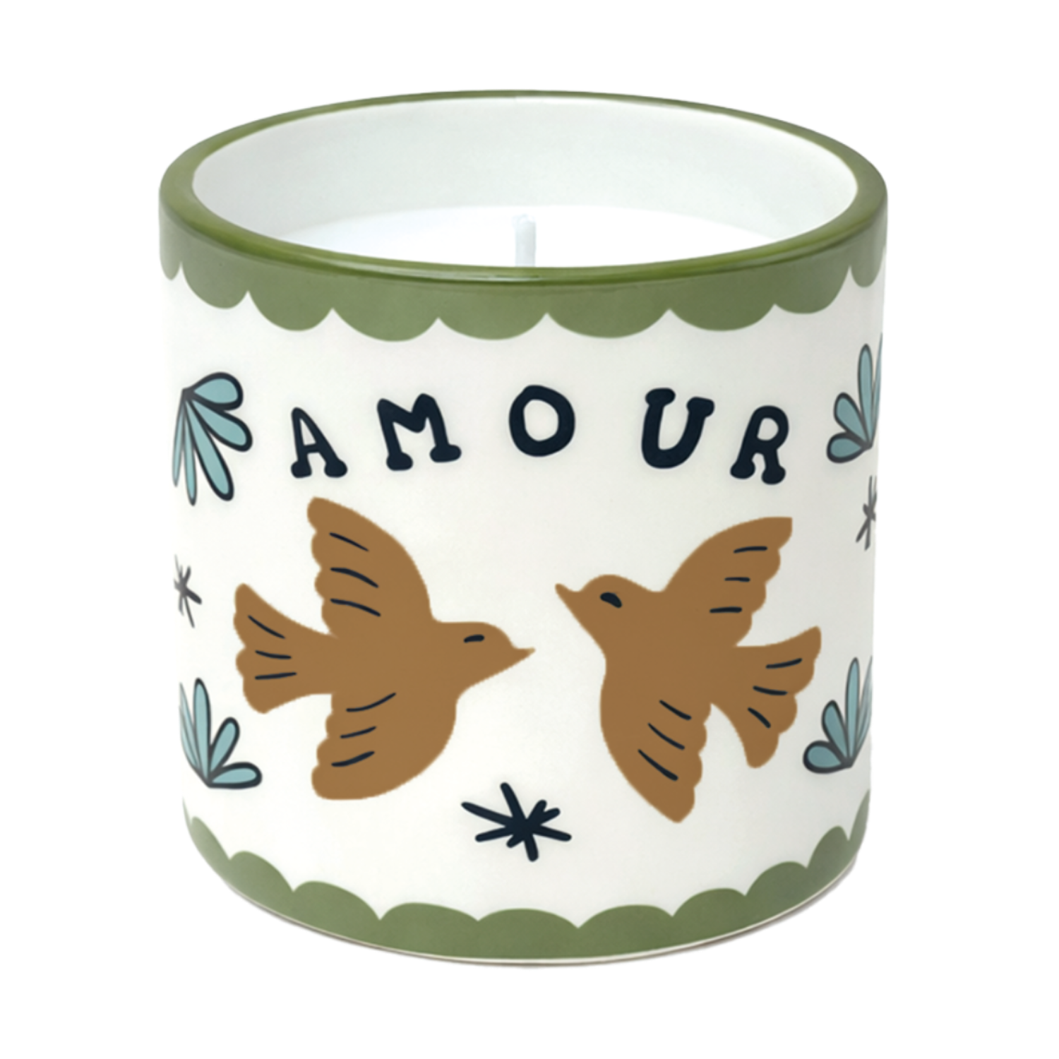 Bougie muse amour oiseaux ambre