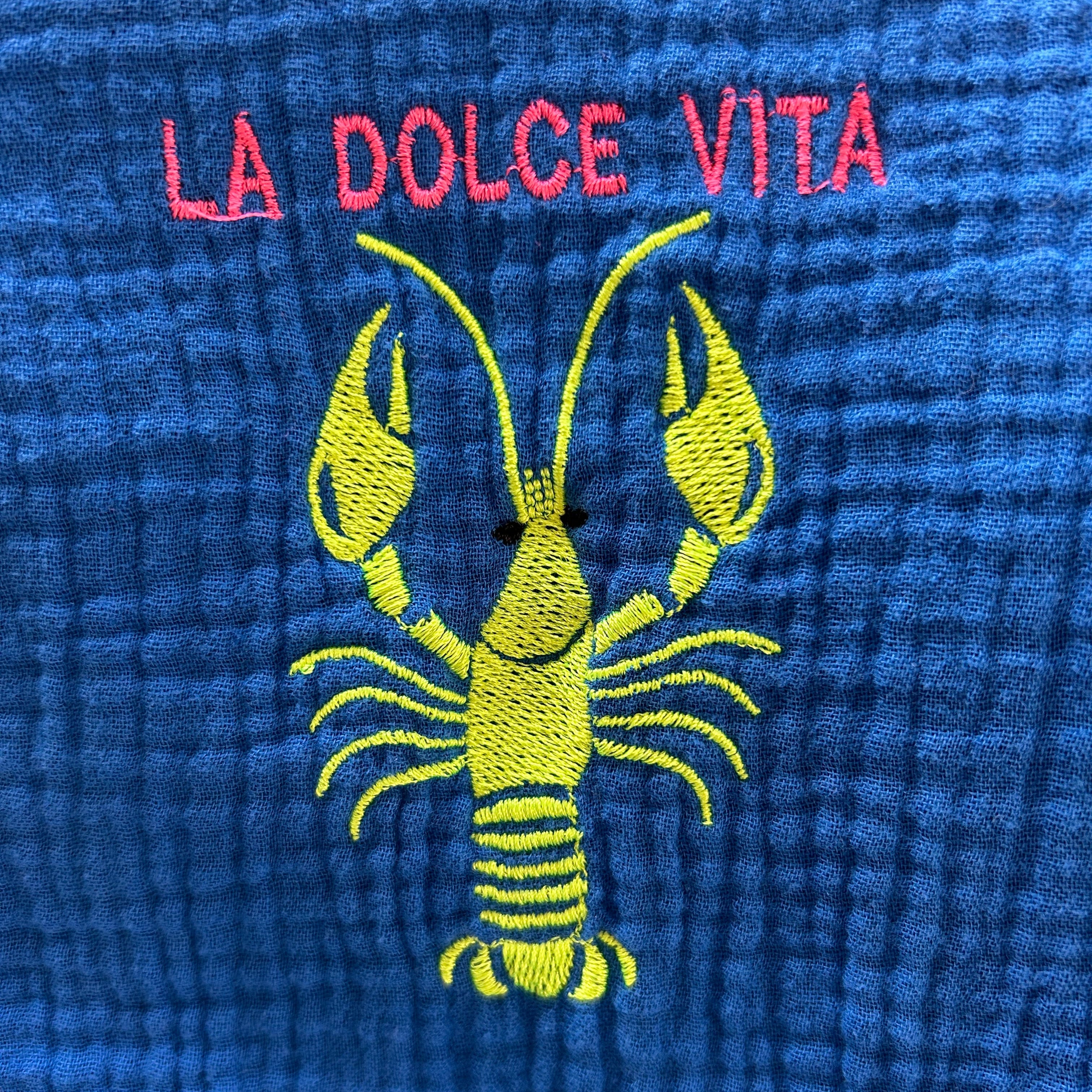 Chemise gaze de coton manches courtes HOMARD Bleue