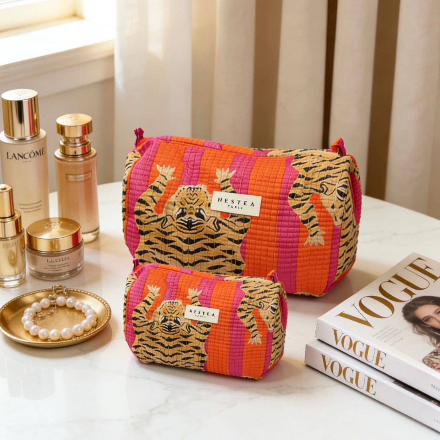 Trousses de toilette mère fille matelassé - Evelyne