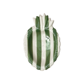 Coupelle Ex-voto rayure vert L17 P11 H2,2cm