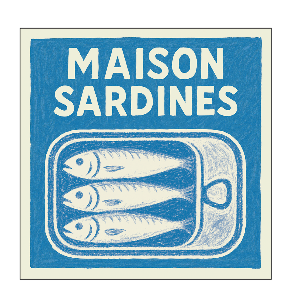 Serviettes de table en papier recyclé maison sardines x20