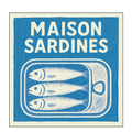 Serviettes de table en papier recyclé maison sardines x20