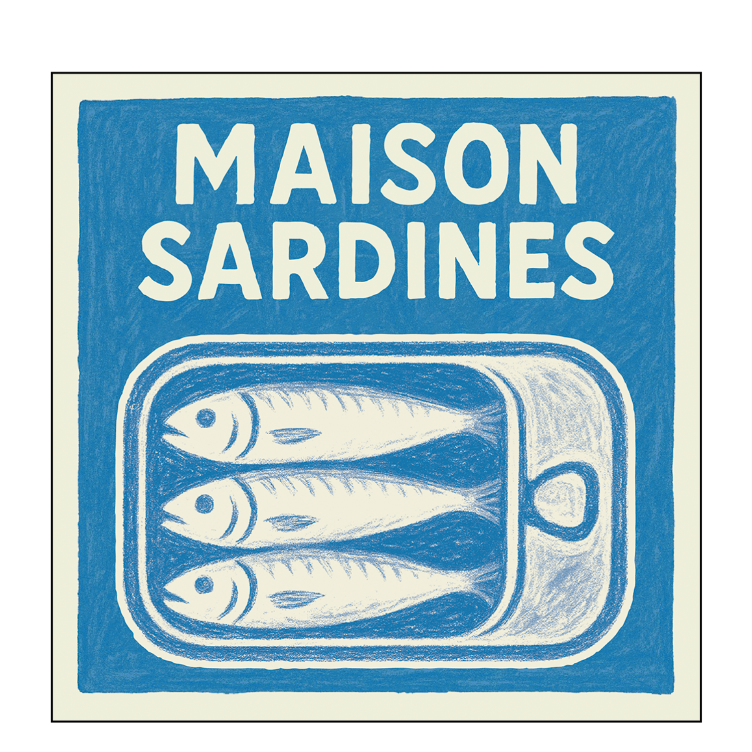 Serviettes de table en papier recyclé maison sardines x20